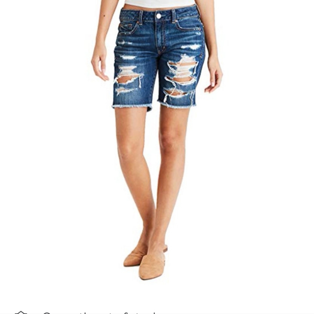 💙 ZARA Woman Premium Denim Jeans Shorts Distressed